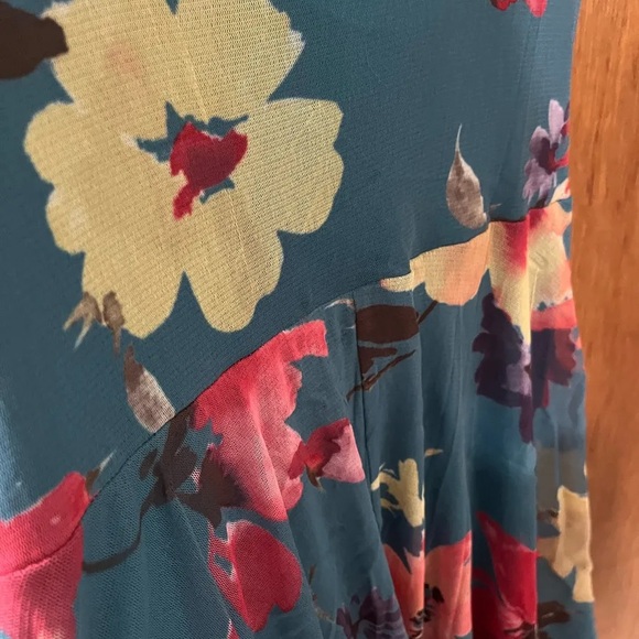 Weston Wear Teal and Floral Mini Dress - Picture 4 of 5